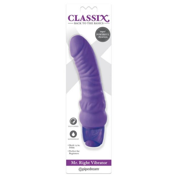 Classix Mr. Right - silikonski vibrator za penis za početnike (ljubičasti) 