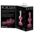 Icicles br. 75 - slatki, stakleni analni dildo (roza) 