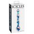 Icicles br. 08 - valoviti, dvostrani, stakleni dildo (prozirno-plavi) 