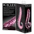 Icicles br. 24 - stakleni dildo s rebrastim jezikom (roza) 