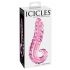 Icicles br. 24 - stakleni dildo s rebrastim jezikom (roza) 