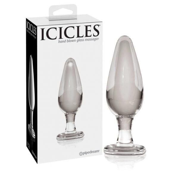 Icicles br. 26 - stožasti stakleni analni dildo (proziran) 