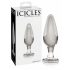 Icicles br. 26 - stožasti stakleni analni dildo (proziran) 