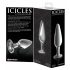 Icicles br. 26 - stožasti stakleni analni dildo (proziran) 