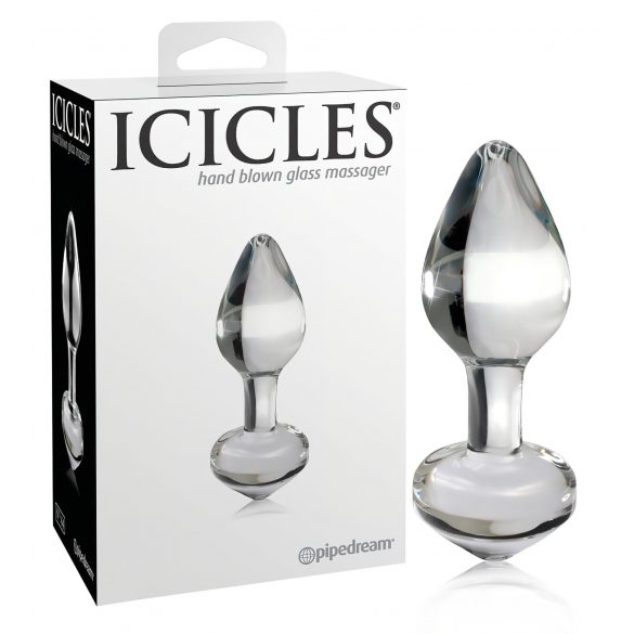 Icicles No. 44 - konusni, stakleni analni dildo (prozirni)