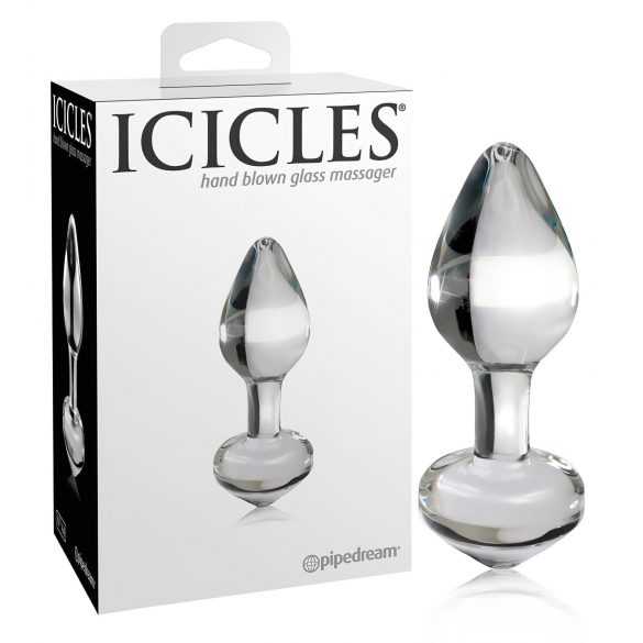 Icicles No. 44 - konusni, stakleni analni dildo (prozirni)