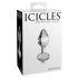 Icicles br. 44 - stožasti stakleni analni dildo (proziran) 