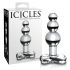 Icicles No. 47 - trostruki kuglasti, stakleni analni dildo (prozirni)