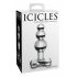 Icicles br. 47 - trostruki biserni stakleni analni dildo (proziran) 