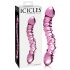 Icicles br. 55 - stakleni dildo s dvije strane, G-točka (roza) 