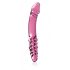 Icicles br. 57 - dvostrani stakleni dildo s penisom (roza) 