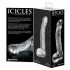 Icicles br. 61 - stakleni dildo sa testisima i penisom (proziran) 