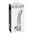 Icicles br. 61 - stakleni dildo sa testisima i penisom (proziran) 