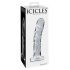 Icicles br. 62 - stakleni dildo za penis (proziran) 