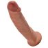 King Cock 9 - realističan dildo s vakuumom (23 cm) - tamno prirodan 