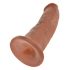 King Cock 9 - realističan dildo s vakuumom (23 cm) - tamno prirodan 