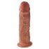 King Cock 10 - veliki dildo (25cm) - tamni prirodni 