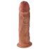 King Cock 10 - veliki dildo s vakuumskim postoljem (25 cm) - tamna prirodna boja