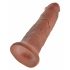 King Cock 10 - veliki dildo (25cm) - tamni prirodni 