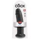 King Cock 10 - velika dildo s usisnom bazom (25 cm) - crna