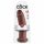 King Cock 10 - veliki dildo s vakumskim postoljem (25cm) - smeđi