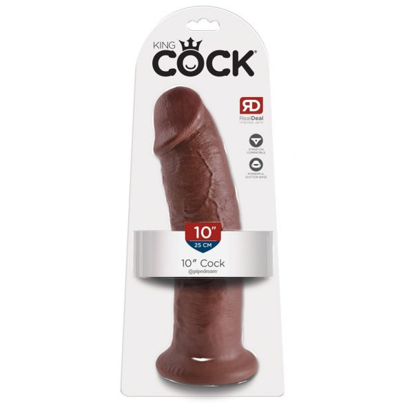 King Cock 10 - veliki dildo (25 cm) - smeđi 