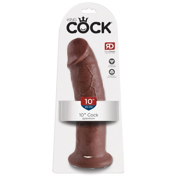 King Cock 10 - veliki dildo (25 cm) - smeđi 