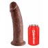 King Cock 10 - veliki dildo s vakumskim postoljem (25cm) - smeđi