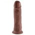 King Cock 10 - veliki dildo s vakumskim postoljem (25cm) - smeđi