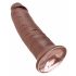 King Cock 10 - veliki dildo s vakumskim postoljem (25cm) - smeđi