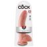 King Cock 9 - velika vakuumska čašica, testikularni dildo (23cm) - prirodan 