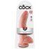 King Cock 9 - veliki dildo s vakuumskim postoljem i testisima (23 cm) - prirodan