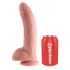 King Cock 9 - velika vakuumska čašica, testikularni dildo (23cm) - prirodan 