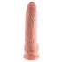 King Cock 9 - velika vakuumska čašica, testikularni dildo (23cm) - prirodan 