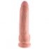 King Cock 9 - veliki dildo s vakuumskim postoljem i testisima (23 cm) - prirodan