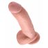 King Cock 9 - veliki dildo s vakuumskim postoljem i testisima (23 cm) - prirodan