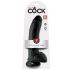 King Cock 9 - veliki, testikularni dildo (23cm) - crn 