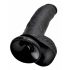 King Cock 9 - veliki dildo s testisima i prijanjajućom bazom (23cm) - crni