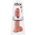 King Cock 11 - veliki, testikularni dildo sa vakuumskim čašicama (28 cm) - prirodan 