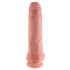 King Cock 11 - veliki, testikularni dildo sa vakuumskim čašicama (28 cm) - prirodan 