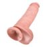 King Cock 11 - veliki, testikularni dildo sa vakuumskim čašicama (28 cm) - prirodan 