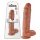 King Cock 11 - vakuumska čašica, dildo s testisima (28 cm) - tamna prirodna