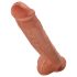 King Cock 11 - vakuumska čašica, dildo s testisima (28 cm) - tamna prirodna