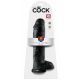 King Cock 11 - veliki, testikularni dildo (28cm) - crn 