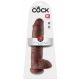 King Cock 11 - veliki, testikularni dildo (28 cm) - smeđi 