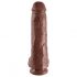 King Cock 11 - veliki, testikularni dildo (28 cm) - smeđi 