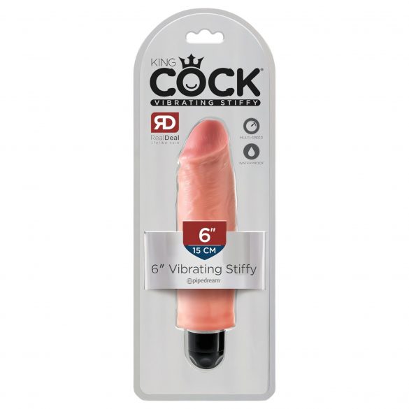 King Cock 6 Stiffy - vodootporan, realističan vibrator (15 cm) - prirodan 