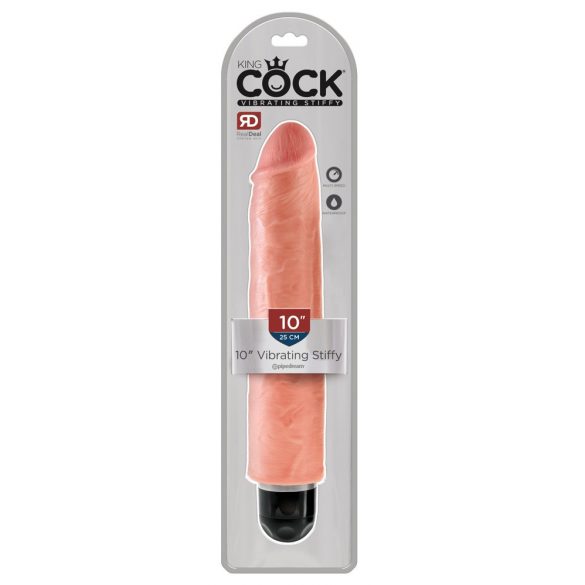 King Cock 10 Stiffy - vodootporan, realističan vibrator (25 cm) - prirodan 