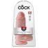 King Cock 9 Chubby - vakuumska čašica, testikularni dildo (23cm) - prirodan 