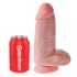 King Cock 9 Chubby - vakuumska čašica, testikularni dildo (23cm) - prirodan 